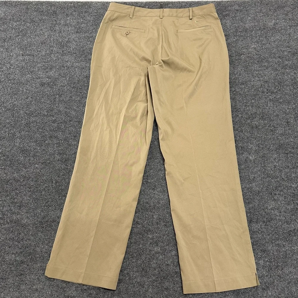 Nike Golf Pants Mens Size 34x32 Beige Dri-Fit Athletic Casual Khaki Trousers